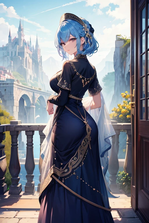 beautfull woman, nice outfit, well-detailed face, detailedeyes, beautiful scenery, whole body, colored hair