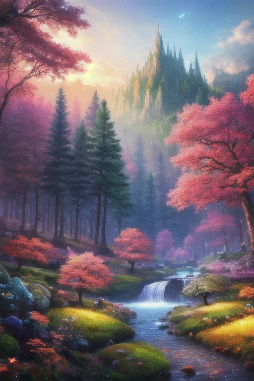 Masterpiece, best quality, High quality,very detailed CG unity 8k wallpaper, The mesmerizing and dreamy scenery of a fantasy forest, With towering trees, Glow mushrooms, And hidden fairy valleys, Creating mystery and enchantment, art station, digital illustration, complicated, It&#39;s coming on strong., pastel colors, Oil Painting, Won the photography award, Bokeh, depth of field, HDR, Bloom, Chromatic aberration ,realistic,very detailed, It&#39;s coming on strong. on art station, It&#39;s coming on strong. on CGsociety, complicated, Highly detailed, Amazing, Art by mid-journey