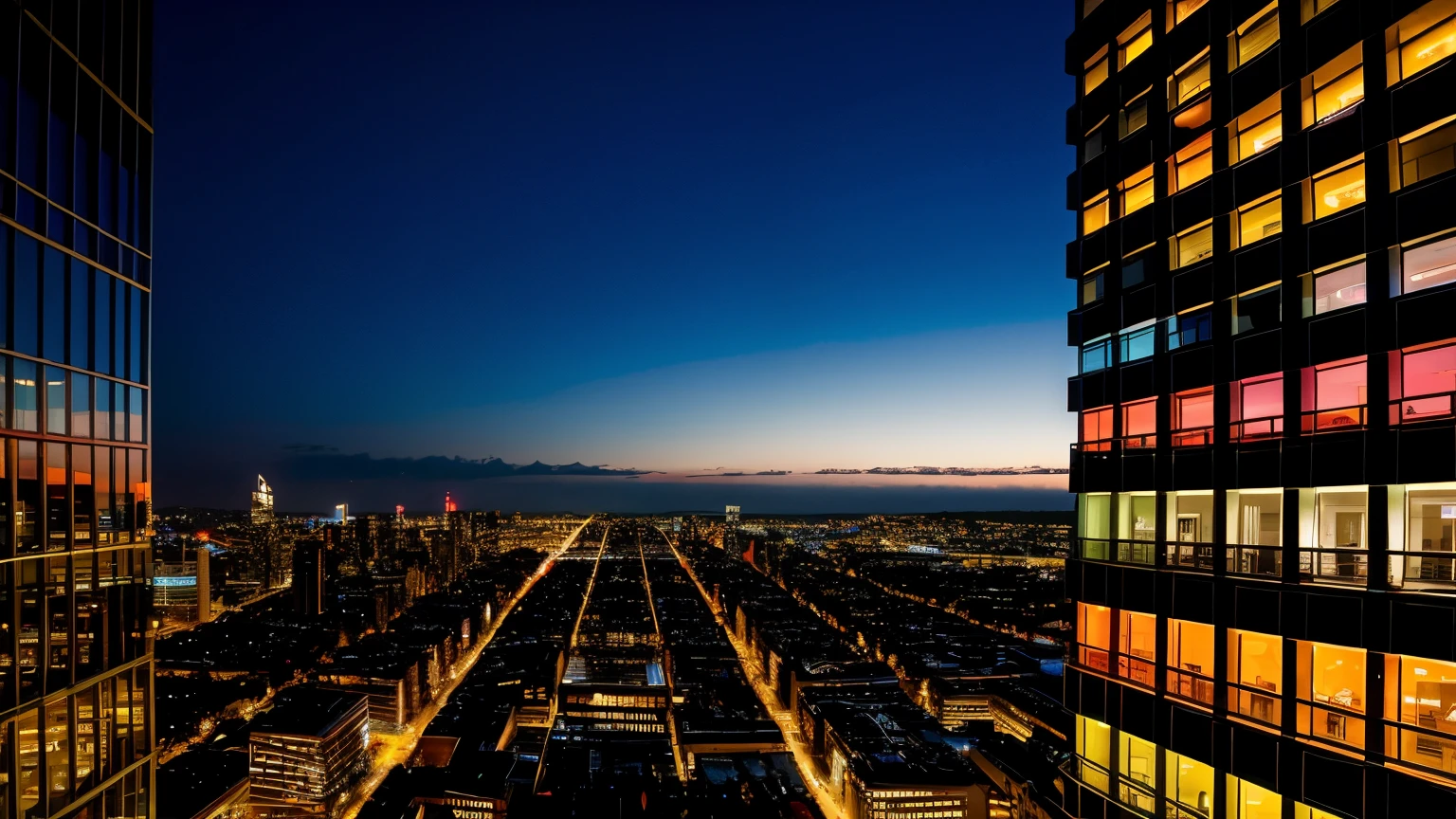 bright and colorful city at night