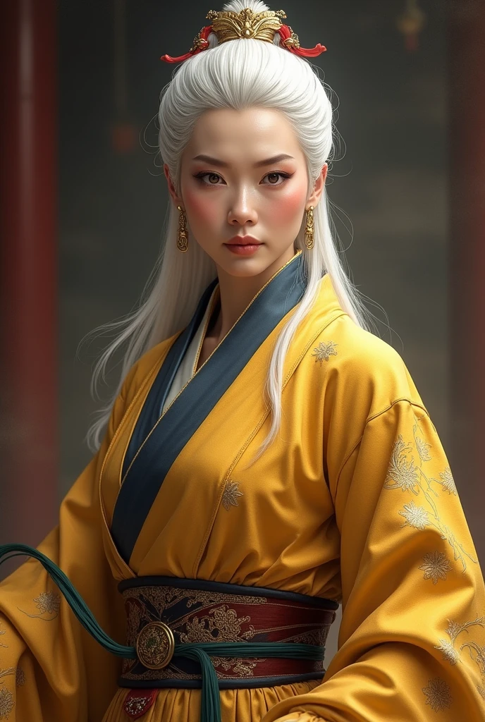 60 years old,White hair,Female master,Female sect leader,majesty,Domineering,Martial Arts,Will martial arts,Tang Dynasty,Gold clothes,Injured