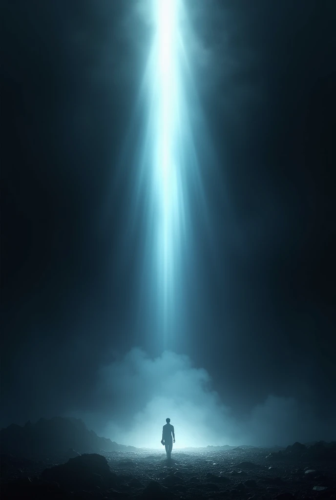 Focus: Depict a focused beam of light cutting through darkness, highlighting a specific target or goal.