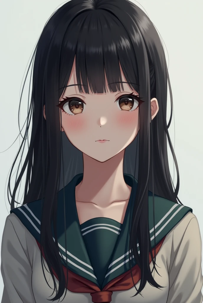 black hair 17 year old Japanese highschool girl with no makeup