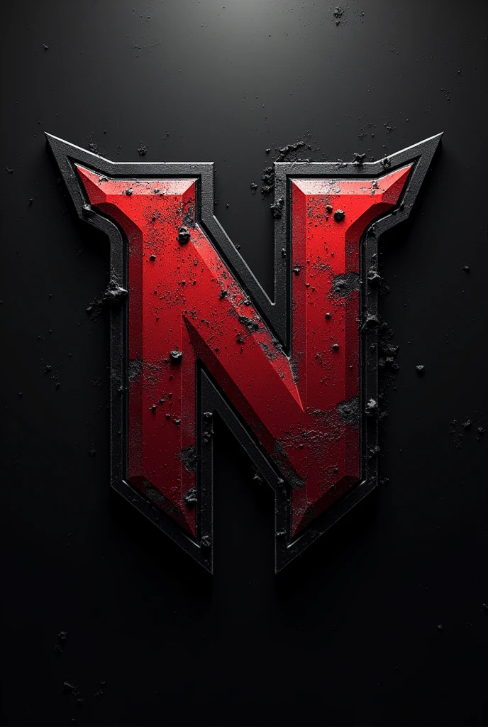 Logo a WWE wrestler named newvrosky uses black and metallic red colors