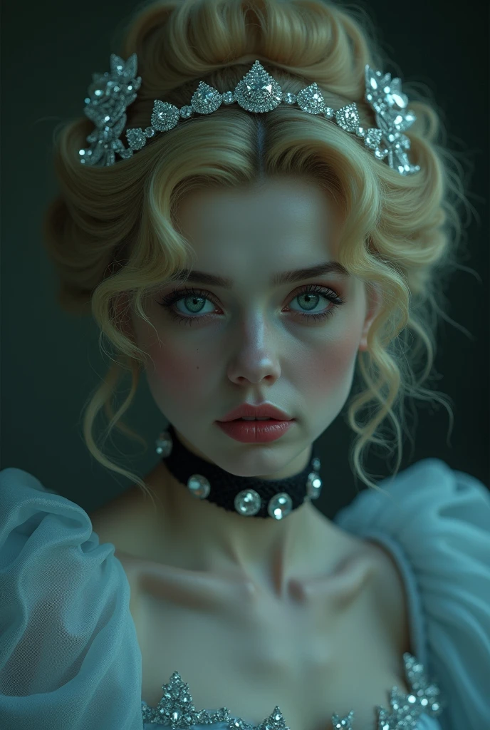 Cinderella,Cinderella,Yandere,blond,Retro hairstyle,Diamond hair ornaments