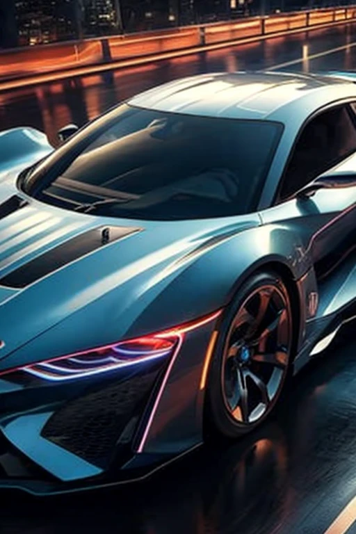 best quality, high quality, ultra quality, 8k, masterpiece, detailed, extremely detailed, insanely detailed, ultra detailed, ultra highres ,exquisite, lifelike Images,cinematic experience,UHD picture,Realistic,photorealistic,hyperrealistic,vivid,RAW photo,shot by DSLR,a vintage 2000 car, Neo Art style, chrome accents, wave curves, headlights, wire wheels, glossy paint, automotive engineering, digital revolution, hightec car, modern, new-fashioned, innovative, automotive history, transportation, machinery