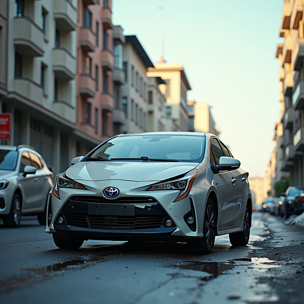 toyota prius,building,crash,trouble, incident, serious accident