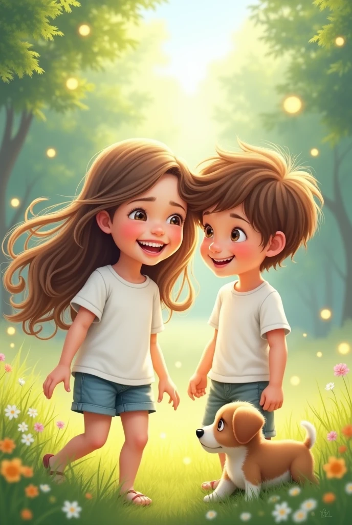 Girl and boy white colour t shirt