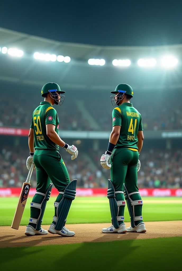 T20 match babar and fakhar on field