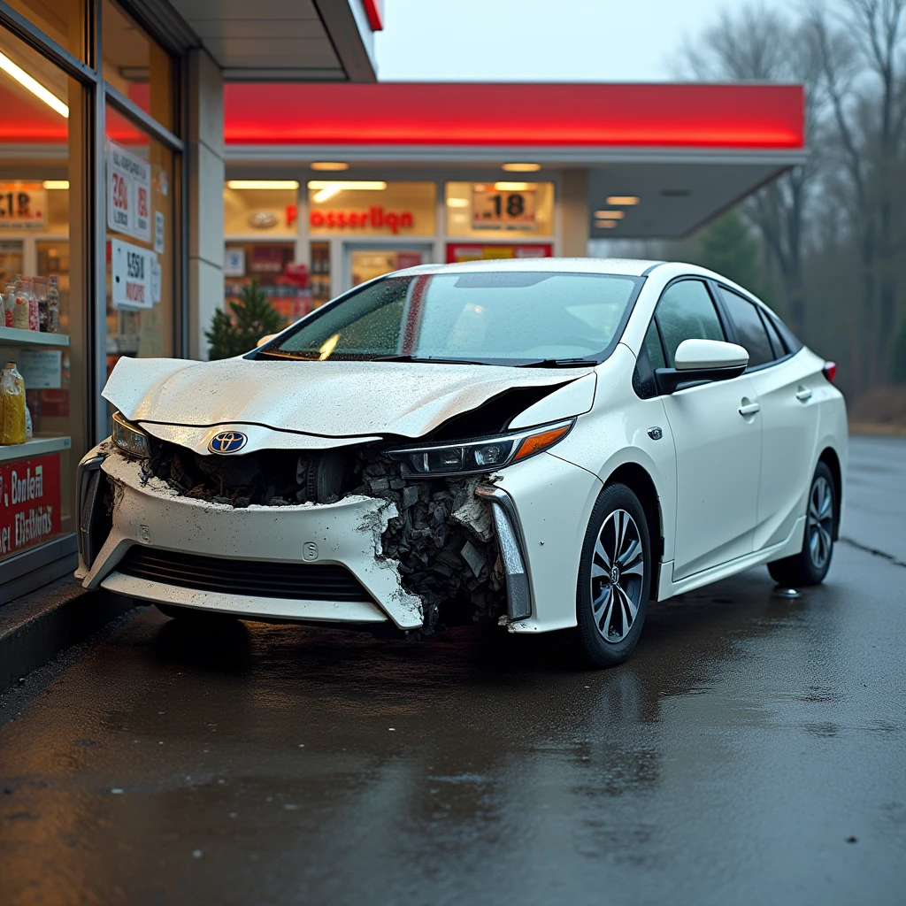 Toyota Prius that crashed into a convenience store