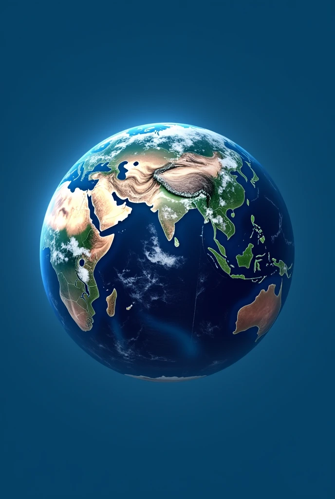 Earth's icon detailed solid background with #0047BB colour 