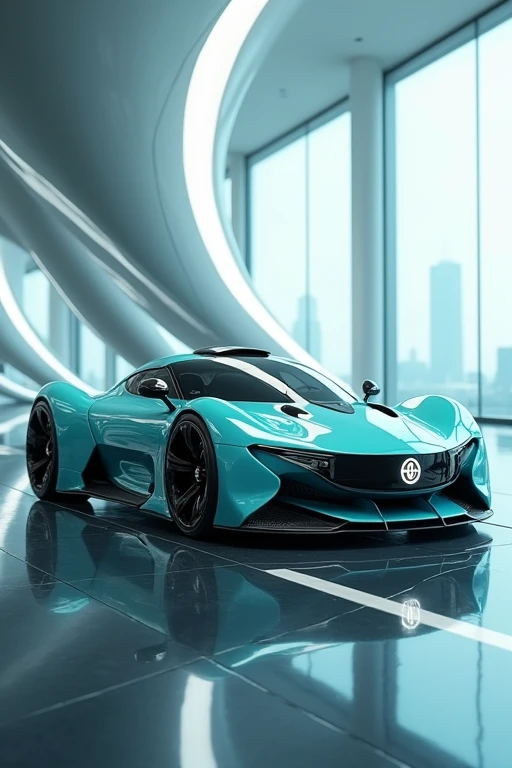 Futuristic sporty squirtle car