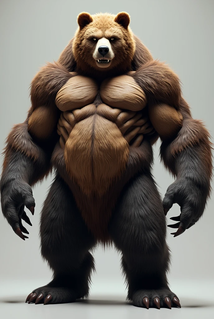 human_in_tongue_Furry_bear, giant, muscle