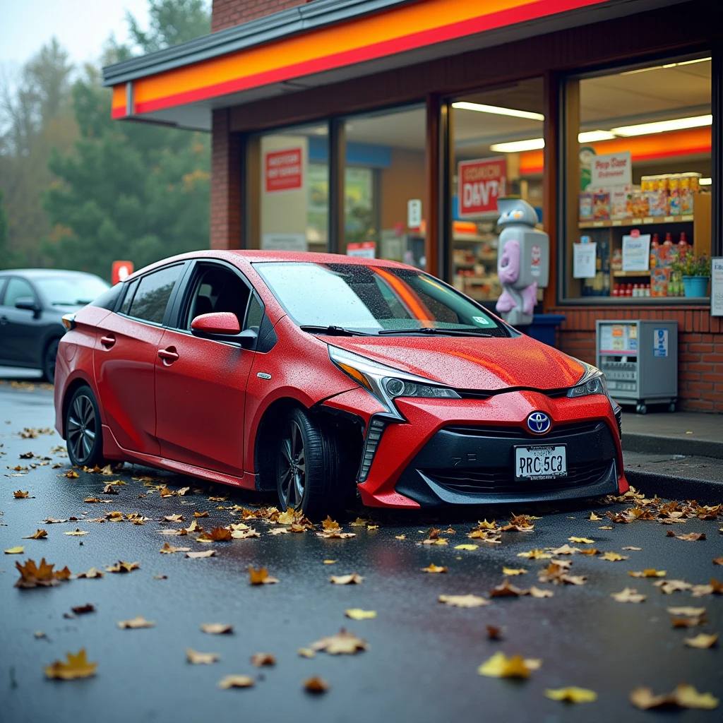 Toyota Prius that crashed into a convenience store, Destroyed store,