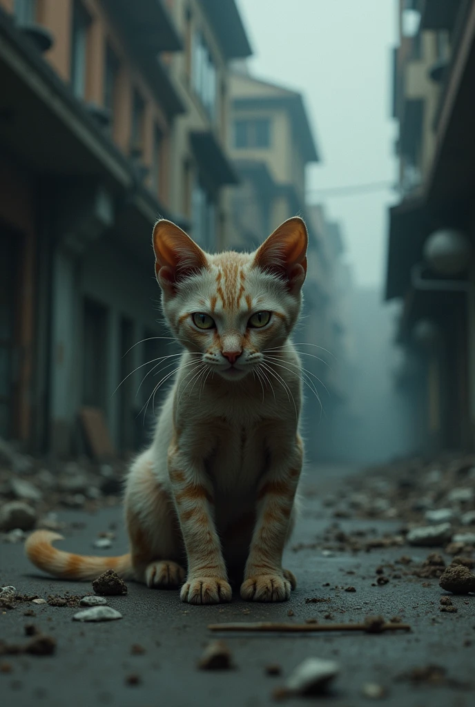 A sick cat in the street