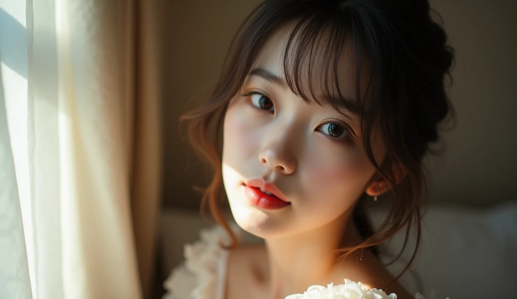 masterpiece、8hair、Highest quality, Soft Light, Ultra-high resolution, (Realistic:1.4), bedroom,high school girl, Cosplay, Expose,RAW Photos,24 year old Japanese, alone, cute, Cool women、(pupil, light in your eyes), Beautiful face in every detail,(High resolution detail of human skin texture)