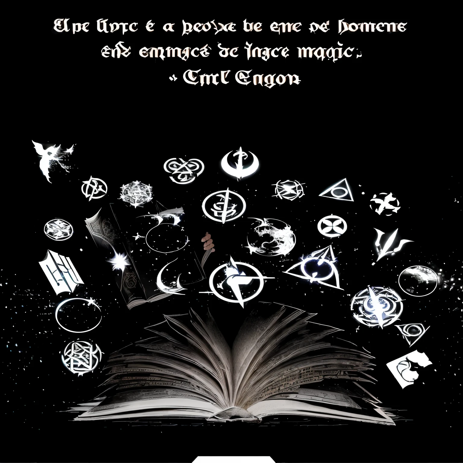 There's a book with an image of a book with symbols emanating from it, Epic Arcane Magic, Graphic Novel Cover Art, book cover!!!!!!!!!!!!, art concept for a book cover, Magical Sigils, capa do romance litrpg, magic symbols, capa de light novel épica, Comic Book Cover Art, Magical Realism and Dark Fantasy