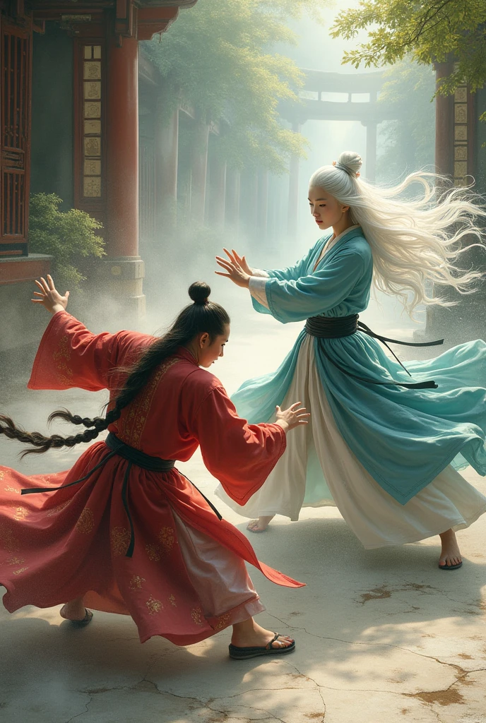 a white-haired old nun,beauty,Tang Dynasty,Will martial arts,A battle with a monk