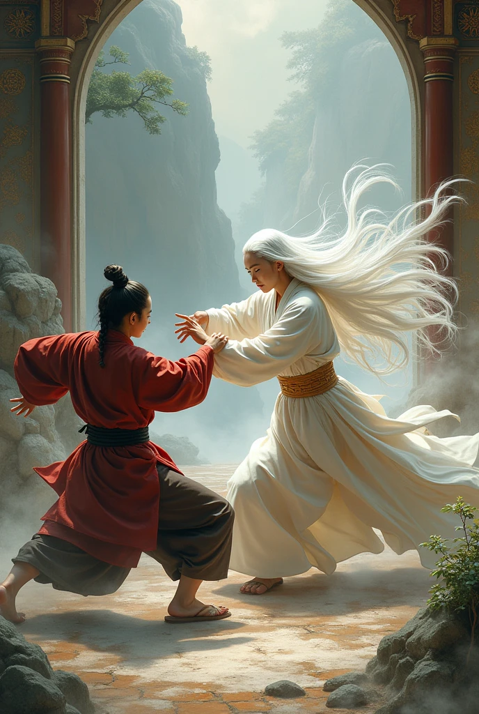 a white-haired old nun，beauty，Tang Dynasty，Will martial arts，A battle with a monk