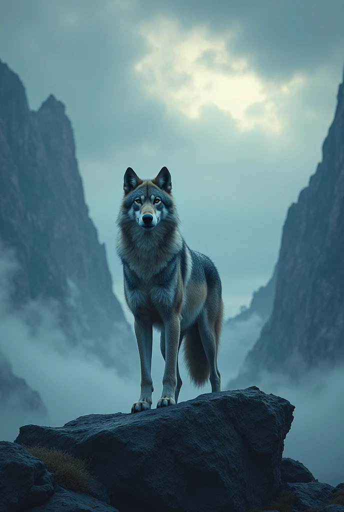 Create a book cover, the name of the book is Lone Wolf, create something like that but I want it to say Lone Wolf on top.