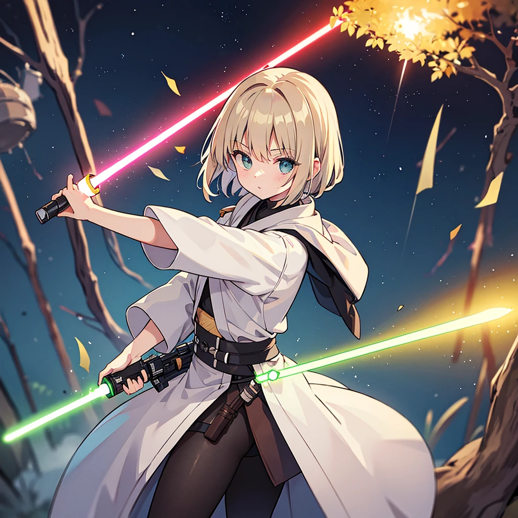 Jedi warrior with lightsaber