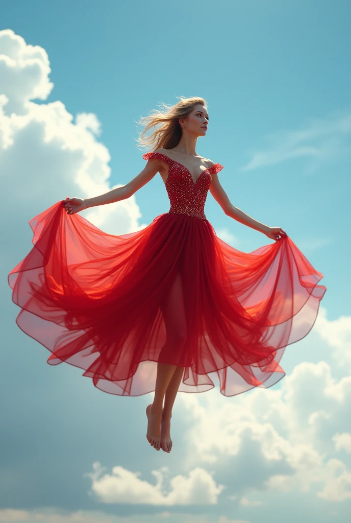 A red dress that can fly