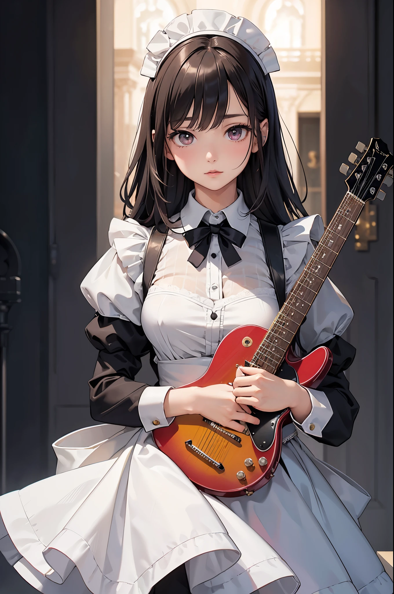 Browsing Caution,masterpiece、highest quality、High resolution、High-quality images、8k, 2 female、Skin luster、Glowing Skin、Skin Texture、Expression of fine eyeasterpiece,8k,
masterpiece, highest quality, High resolution,
masterpiece, highest quality, Illustration of the novel, High resolution, 18+ Adult content, Sensual, Intimate, Emotional, Passionate, romantic, sweet, Adorable, Innocent, Pure, Charm, Mysterious, Immersive, dream-like, Surreal, Imaginative, Whimsical, artistic, Avant-garde, timeless, elegant, Sophisticated, chic, Sophisticated, personality, original, ((Maid clothes:1.3)),(guitarist:1.3)、Female Band、live、((Upper Body:1.3))
