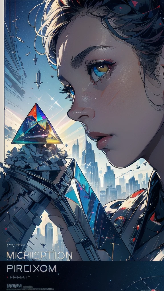 (((masterpiece, highest quality))),(((solo:1.2))),(((1girl:1.2))),32k wallpaper, very detailed, poster, vintage science fiction,(((((geometric cinematic movie poster))))), (bauhaus), shape,(((abstract))),(mid century modern),movie poster,(((((portfolio))))),(((((Close-up))))),(((((bust up))))),((((more various angle)))),(((highlight))),Vast landscape,((((heterochromia)))),(((complete. detailed face))),(((Extremely talented))),(((most complecated machine))),((Overall colorfully)),(((((Absolutely no background))))),(((phenomenon))),(((prism)))