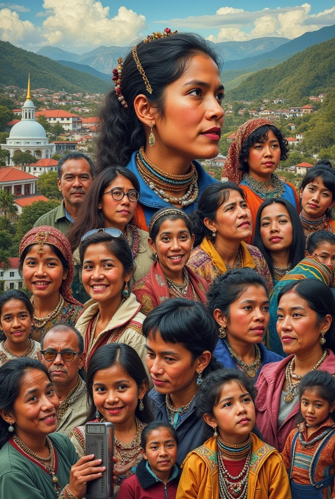 I make a collage of the way the population of my province is formed(Saint Helena - Ecuador)