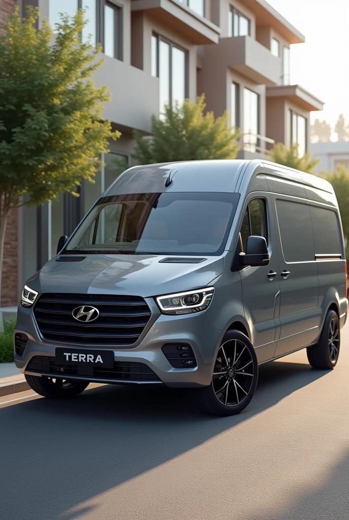 Gray Hyundai Terravan van with black wheels