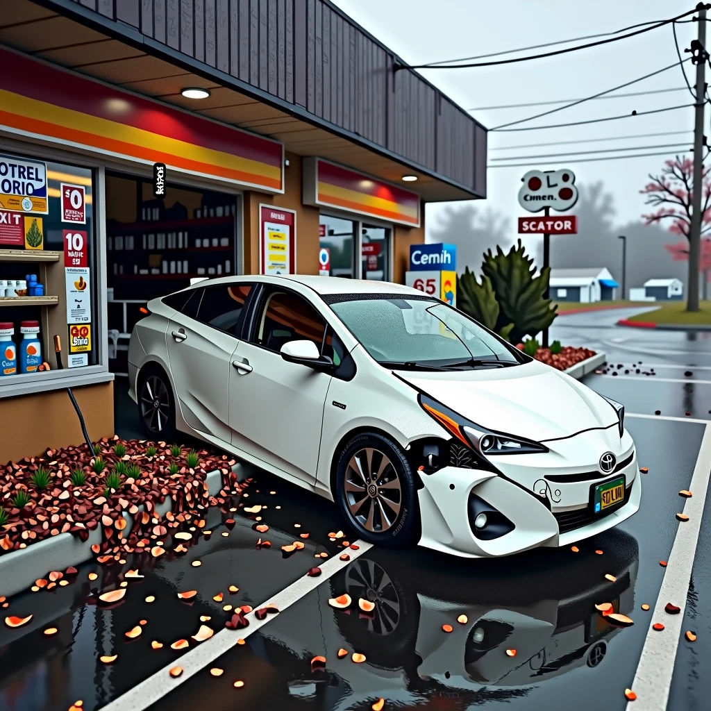 Toyota Prius that crashed into a convenience store, Destroyed convenience store,