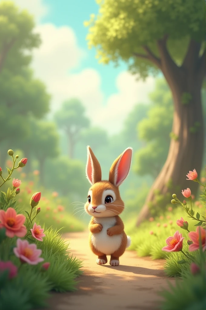 A rabbit taking a walk