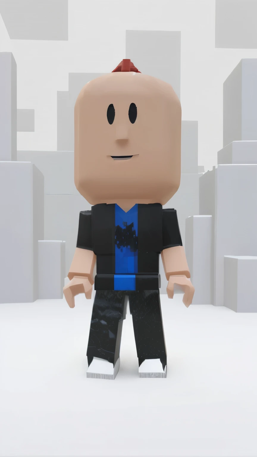 create a roblox masterpiece gfx, Greeting in a landscape, with a smiling expression of happiness