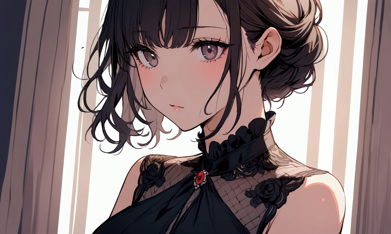 best qualtiy,超高分辨率,1girl,sleeveless white button shirt,black black jacket,a black skirt,Black collar,adolable,(Kpop idol),(aegyo sal:1),(whaite hair:1),((puffy eye)),It looks like in front of the audience,full bodyesbian,facing the front there