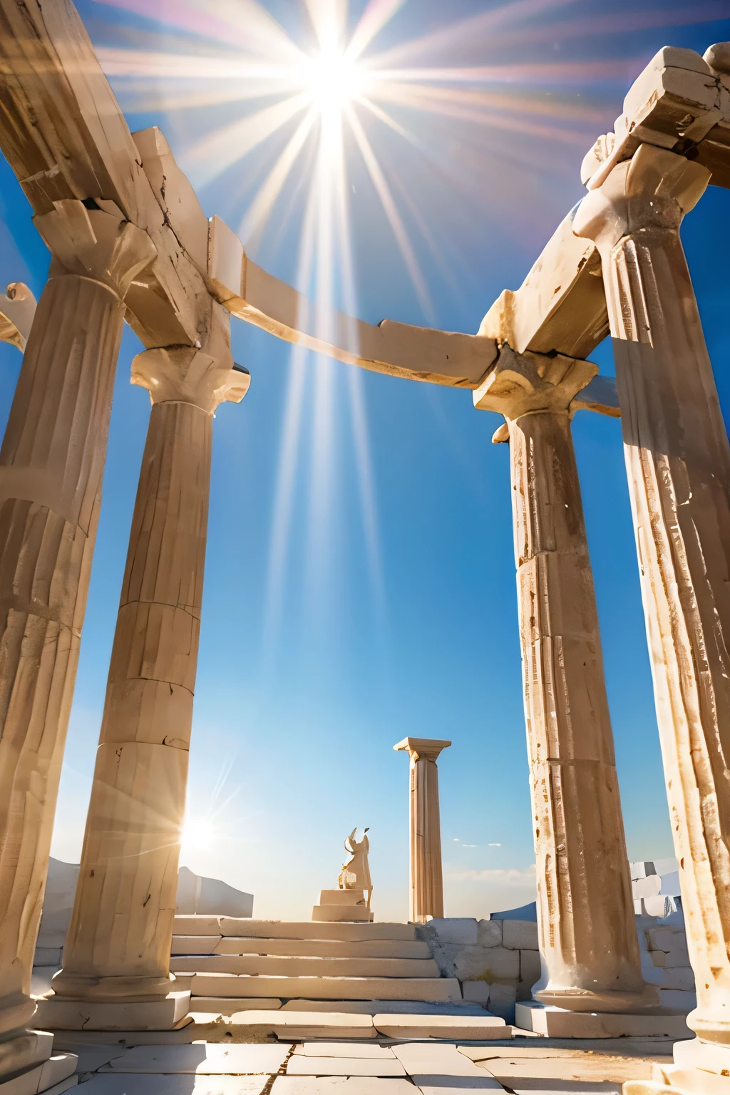 Heaven holy white light holy light super bright Greek temple god