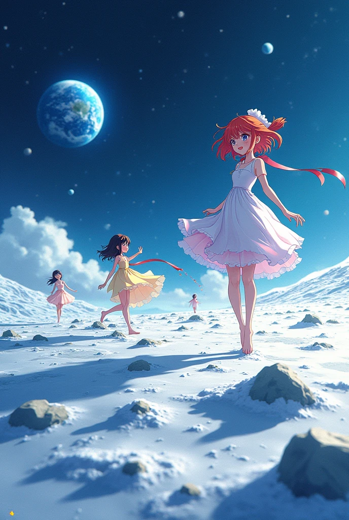 Anime type and on the moon