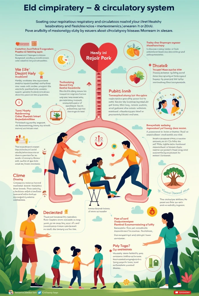 creat an poster About ways to take care of your respiratory and circulatory systems and the ways on how to prevent unhealthy lifestyle that causes respiratory and circulatory diseases english text