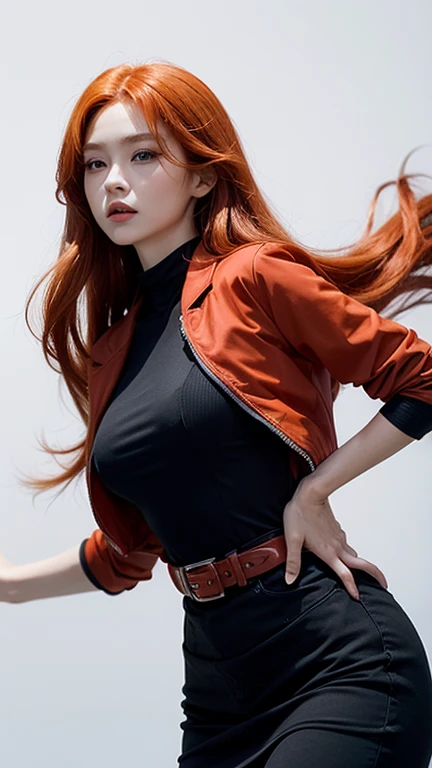 pirate suit, arafed asian woman in a skirt posing for a picture, jaeyeon nam, gorgeous young korean woman, beautiful south korean woman, korean girl, beautiful young korean woman, korean woman, heonhwa choe, korean women's fashion model, sexy look, big breast, light orange hair, sexy pose, show breast