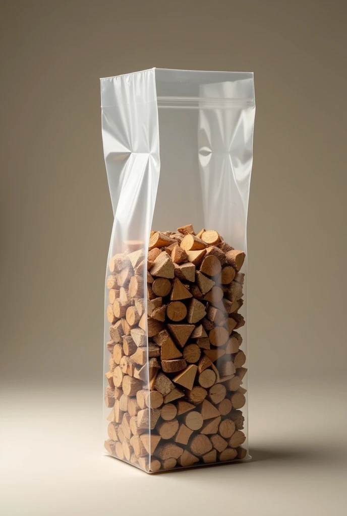 Innovative plastic bag for wood chips