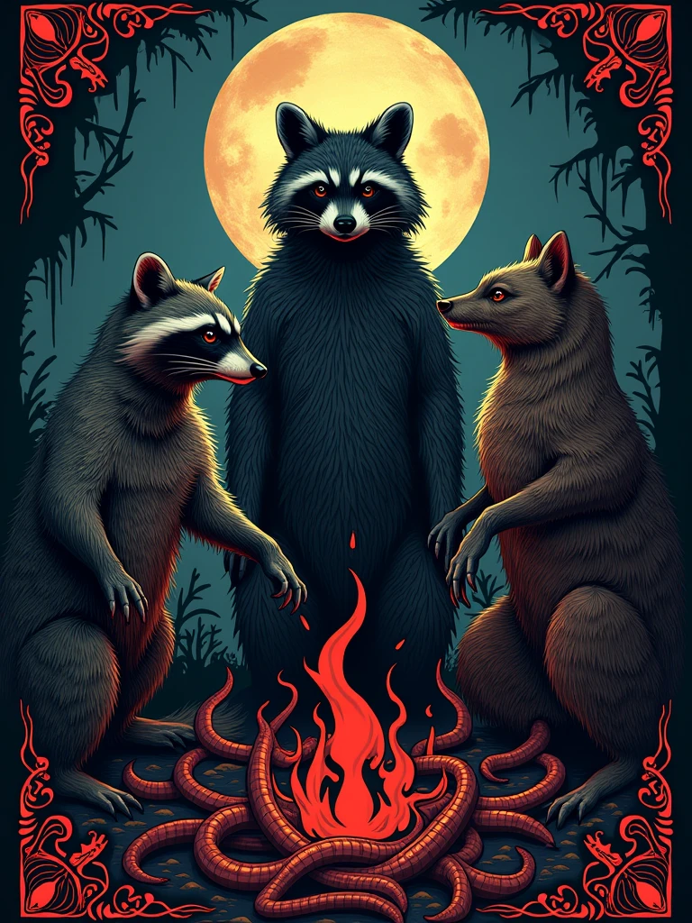 couverture d’un livre qui propose des ensembles de nouvelles horrifiques sur les mythes et légendes antillaises raccoon mangouste scolopendre