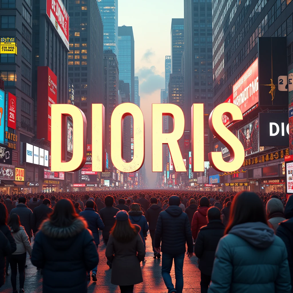 This name in big and bold letters DIORIS among the people in the city