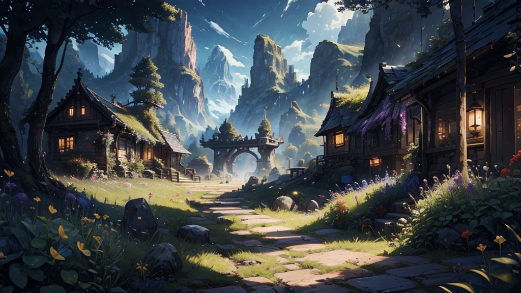 (masterpiece)),((Highest quality)),((High Detail)),nobody,background, fantasy, Valheim