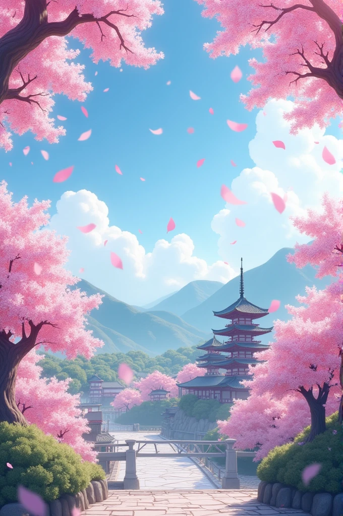 Japanese Theme Cherry Blossom Background
