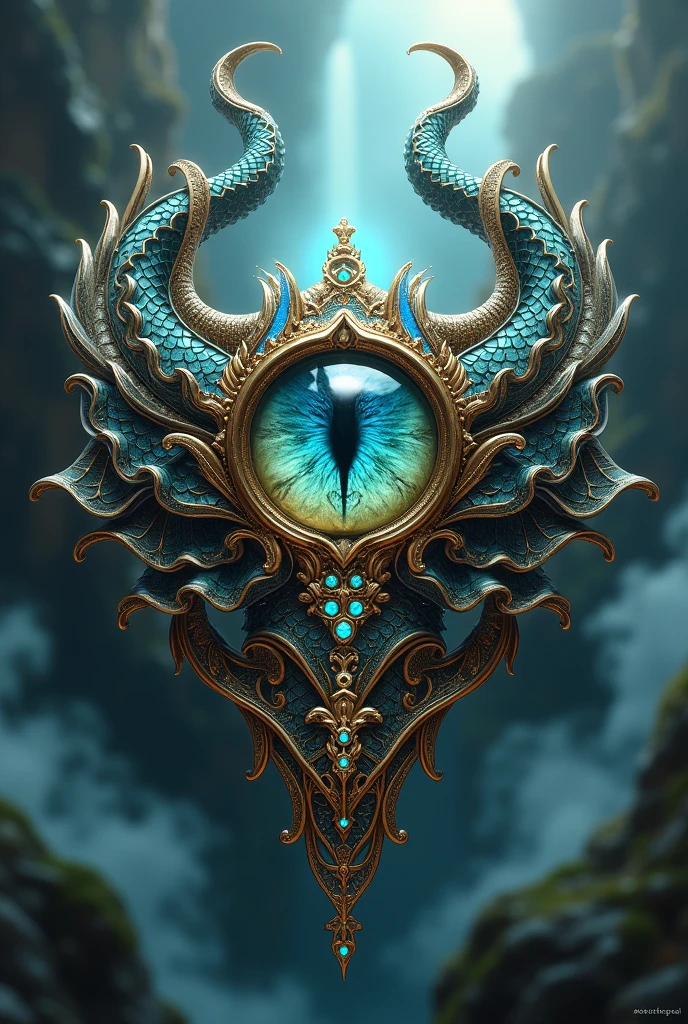 Highest quality, masterpiece, Ultra-high resolution, jewelry、Fantasy、Dragon Eye Collar、