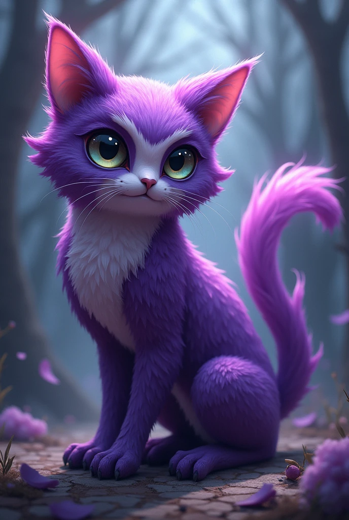 Anime furry quimera owl and cat purple
