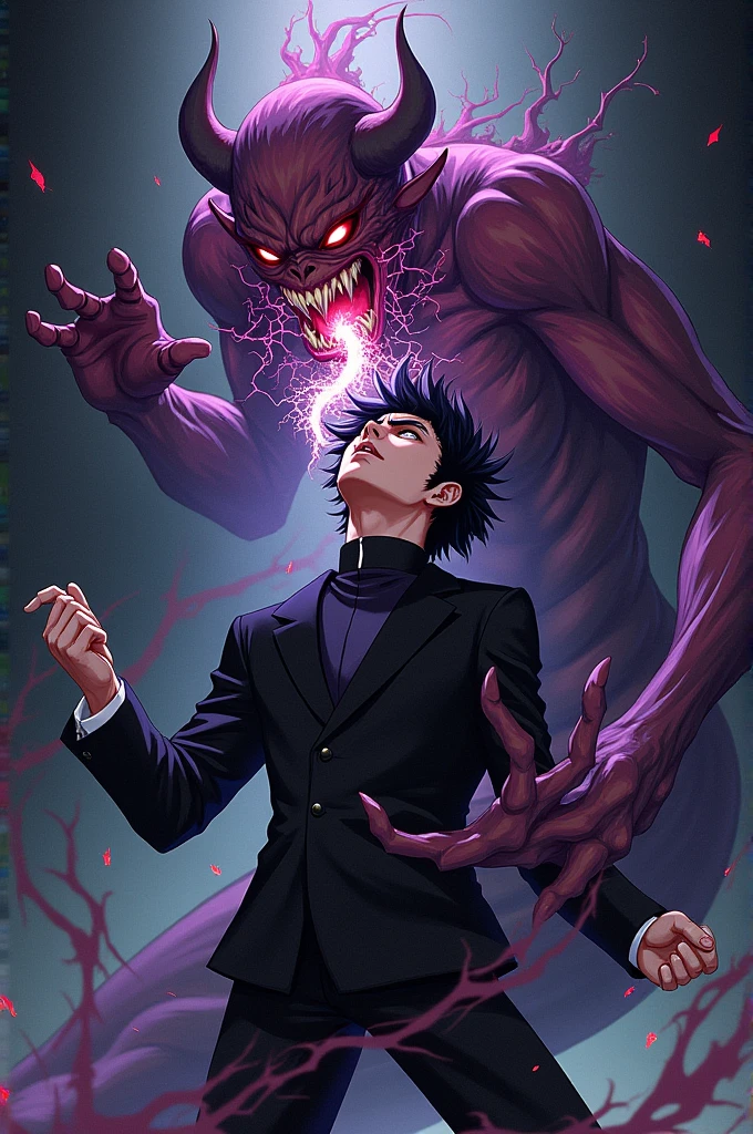 a purple alien slapping a bald man with glasses