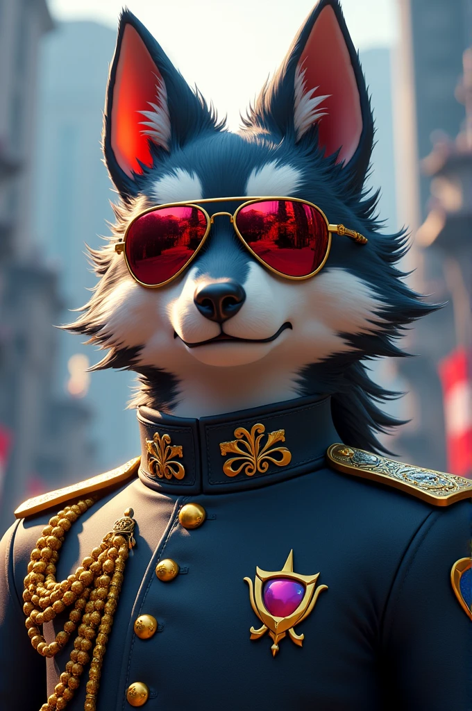 Gorou from genshin impact but with mlg sunglasses