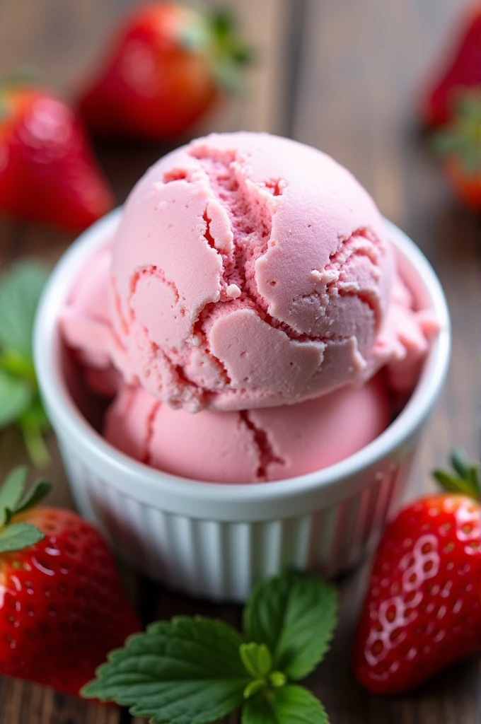 Nutritional information for a strawberry ice cream