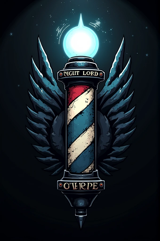 A barbershop logo with the name: BATIPIBE FOR NIGHT LORDS
