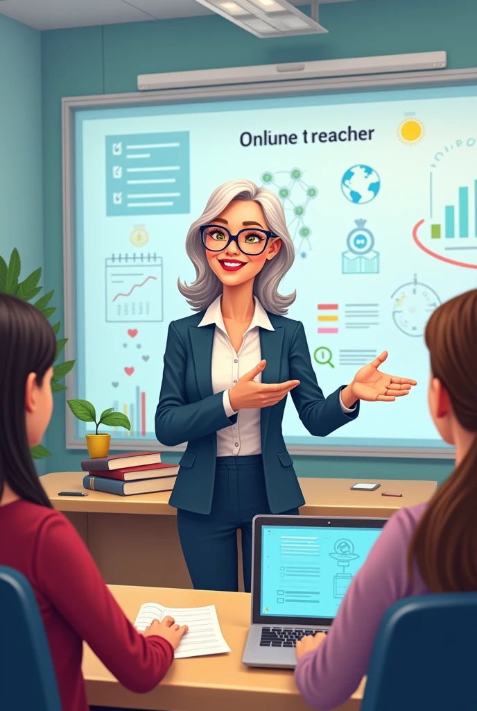 An illustration of a teacher in the 21st century 