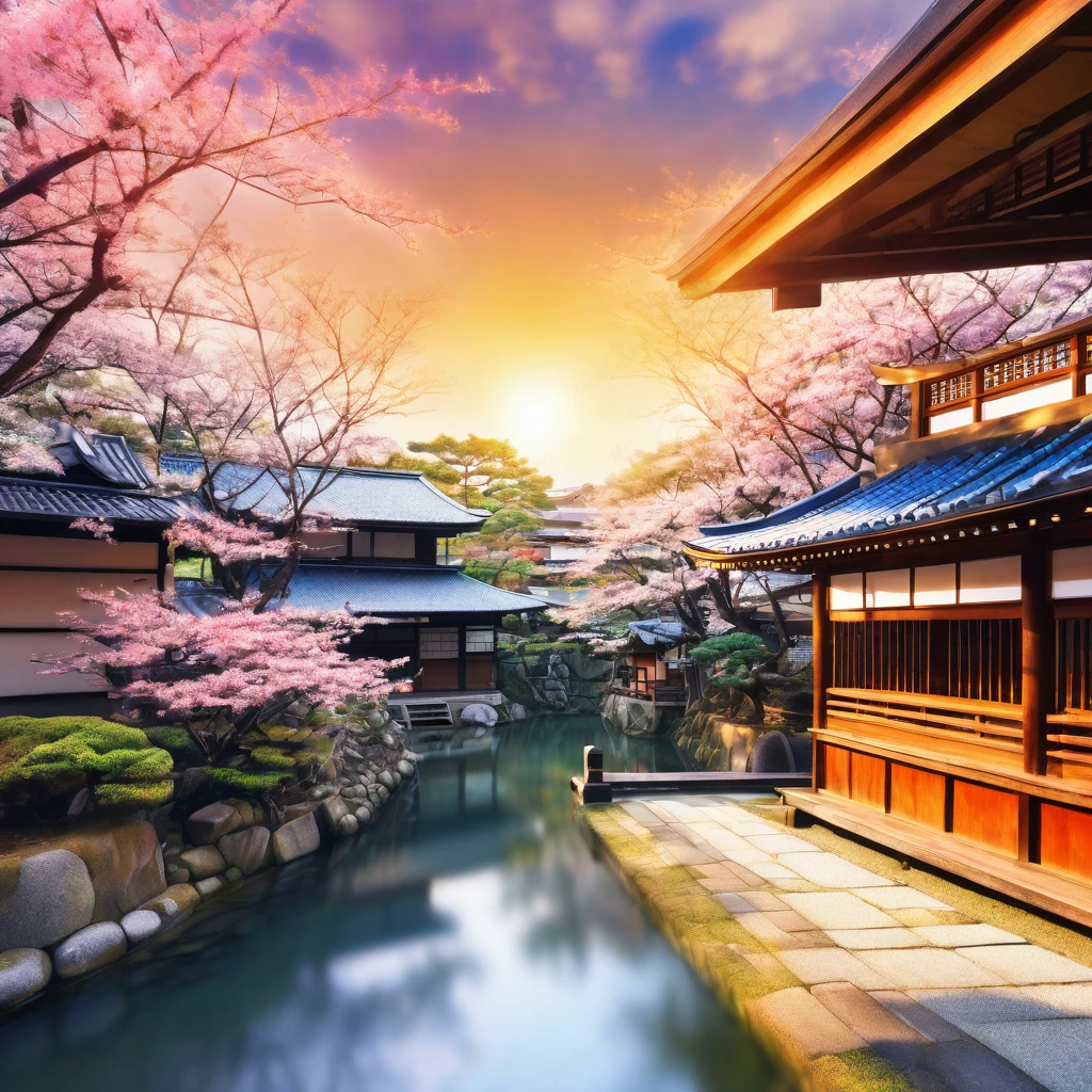 Kyoto,tourist spot,sunny,Blur the background,Glitter effect,Highest quality, 8K, High resolution, masterpiece:1.2, Very detailed, Realistic:1.37, High resolution, 超High resolution, Ultra-fine painting, Very detailed, Professional, Vibrant colors